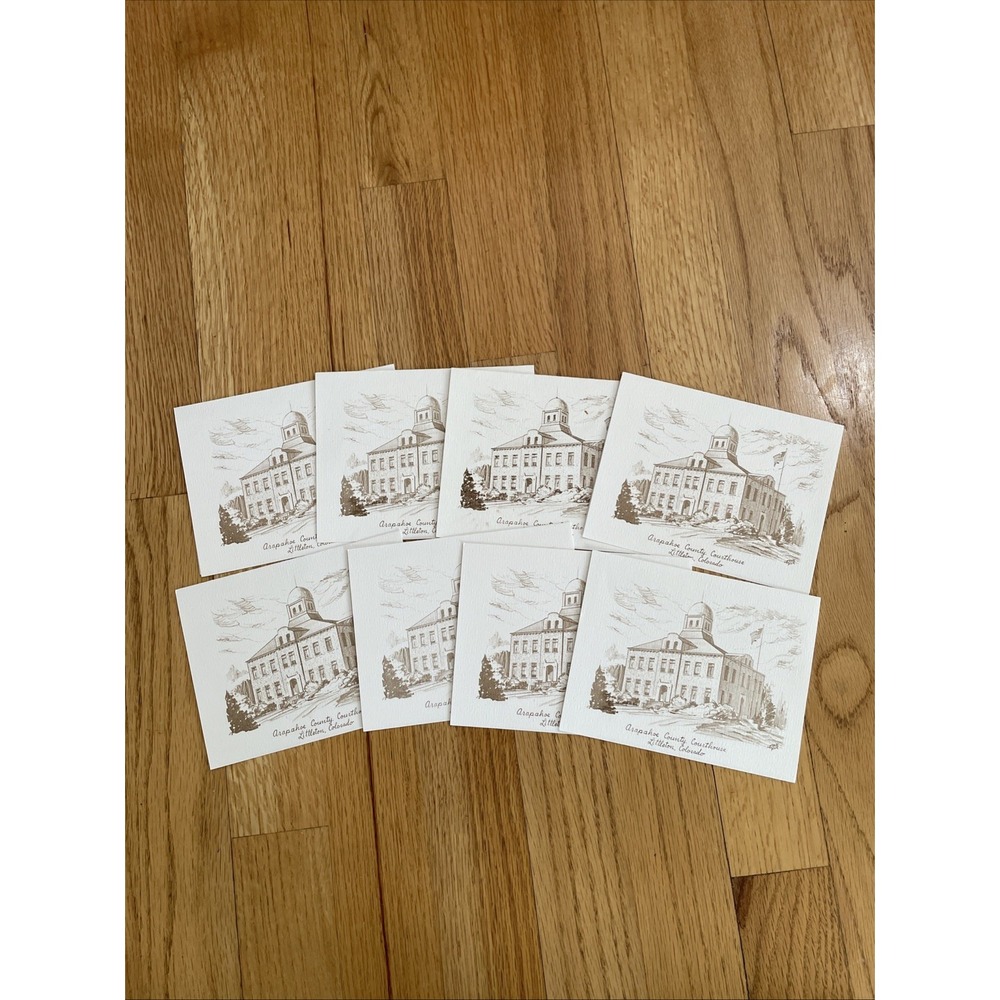 Lot of 8 Vtg RPPC Arapahoe County Courthouse Littleton CO Frank J Duca Postcards